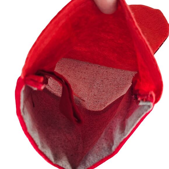 Red Christmas Stocking Glitter Silver Snowflakes 16" Hanging Holiday Decor - Picture 11 of 14